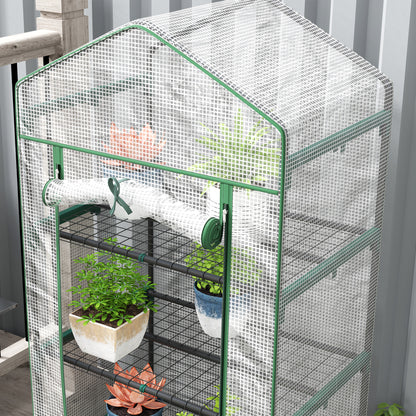 193cm Five Shelf Mini Greenhouse - White