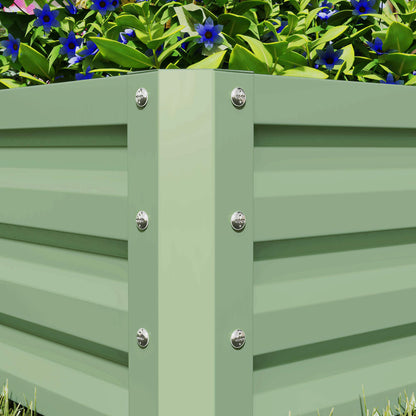 Set of Two 60 x 60cm Steel Planter Boxes - Light Green