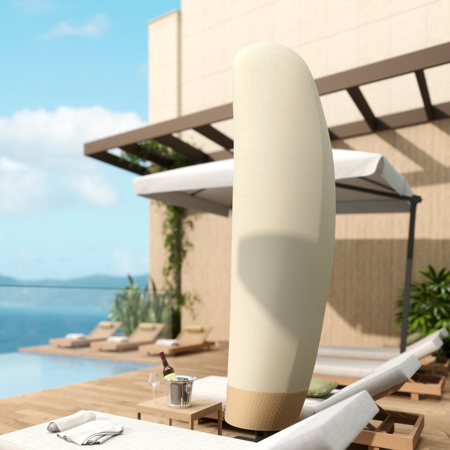 Parasol Cover, 300D Oxford Cantilever Umbrella Cover Fit for 2-4m Parasol