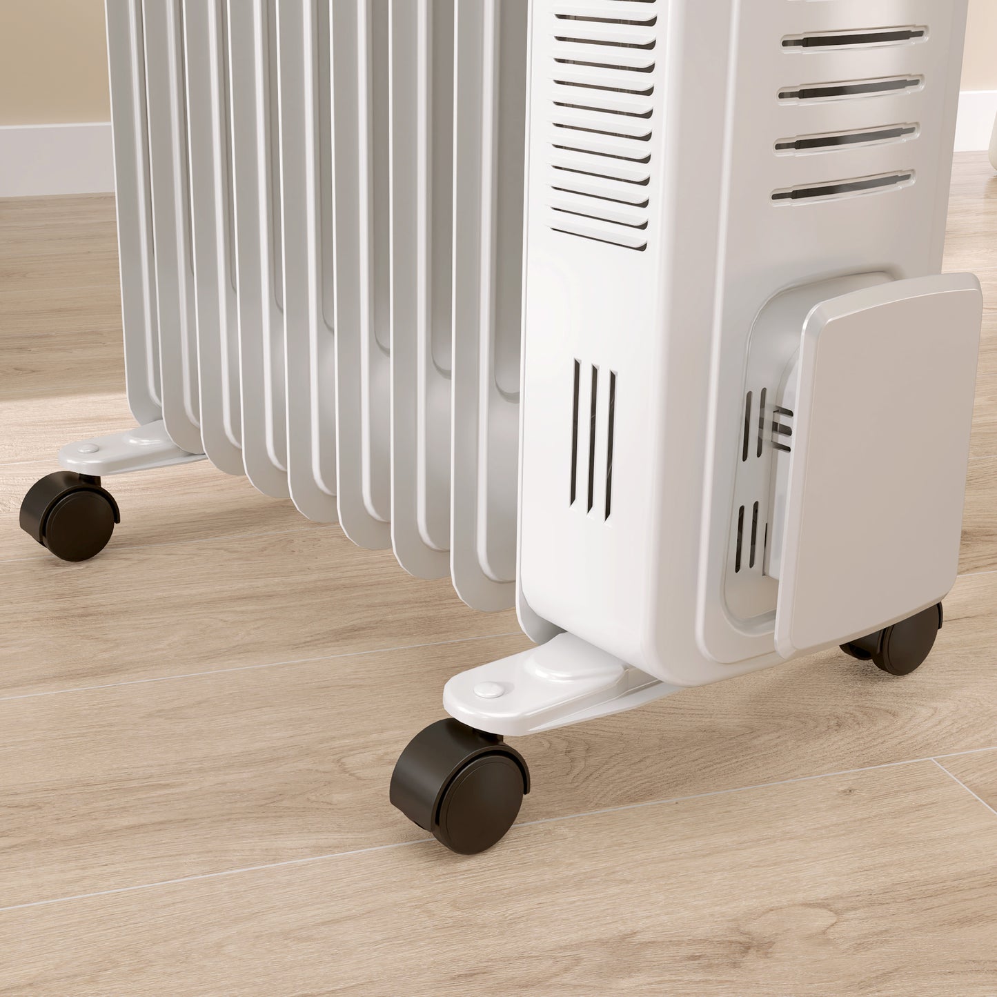 2000W Quiet Oil Filled Radiator, 9 Fin Energy Efficient Portable Electric Heater with 3 Heat Settings, Adjustable Thermostat