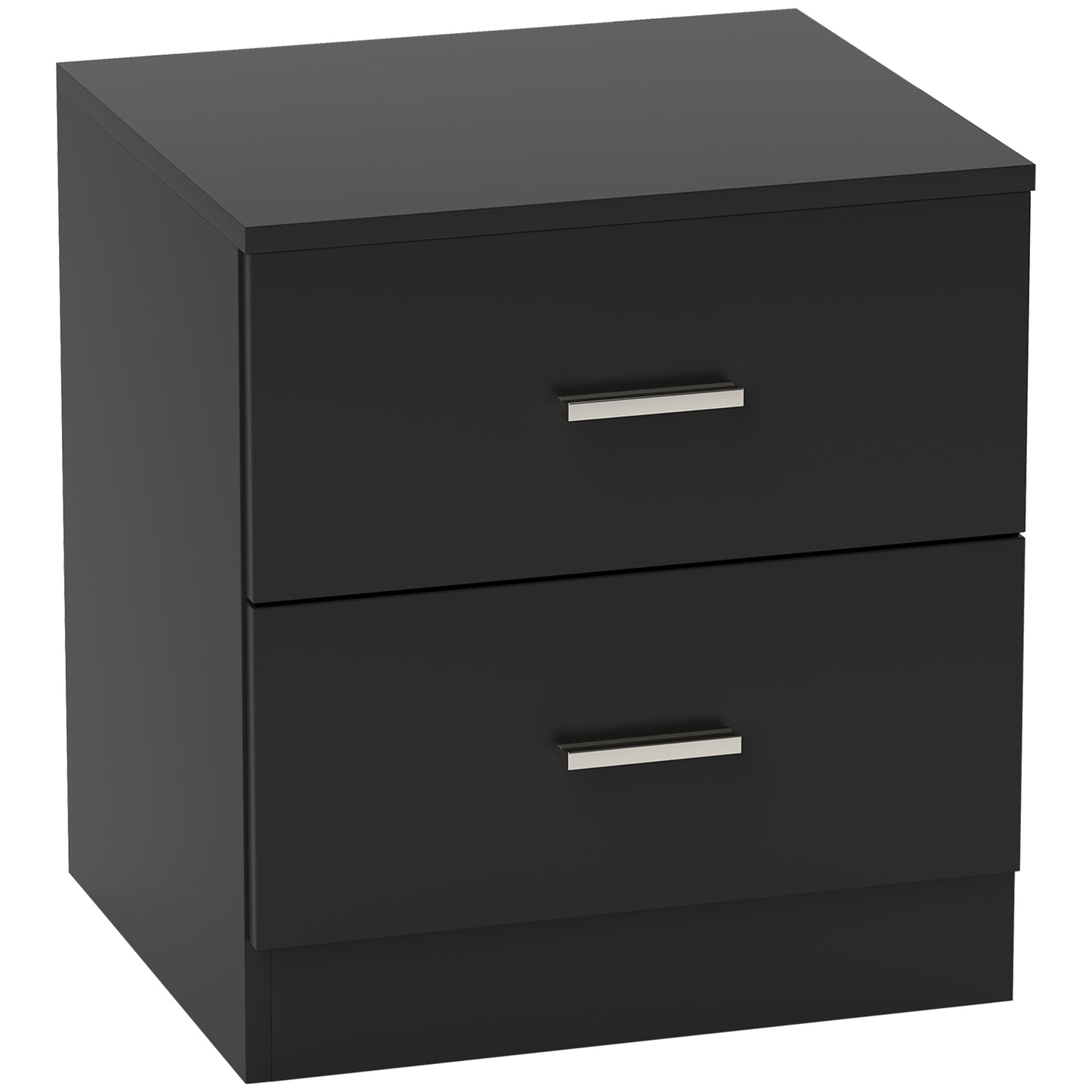 Modern Bedside Table, Beside Cabinet with 2 Drawers, for Bedroom, Living Room, Black