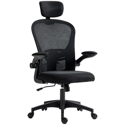 Multi-Adjustable Office Chair, with Lumbar Support, Headrest and Mesh Back - Black