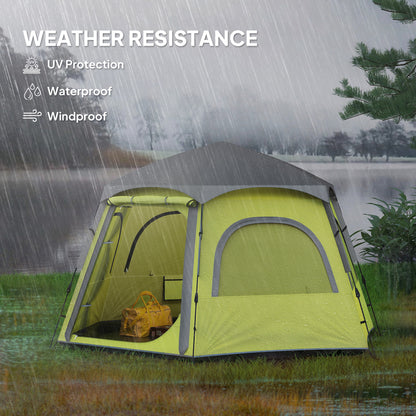 Instant Pop Up Camping Tent, 2/3/4 Person Easy Setup Dome Family Tent with Vestibule, Rainfly, 4 Mesh Windows & 2 Doors
