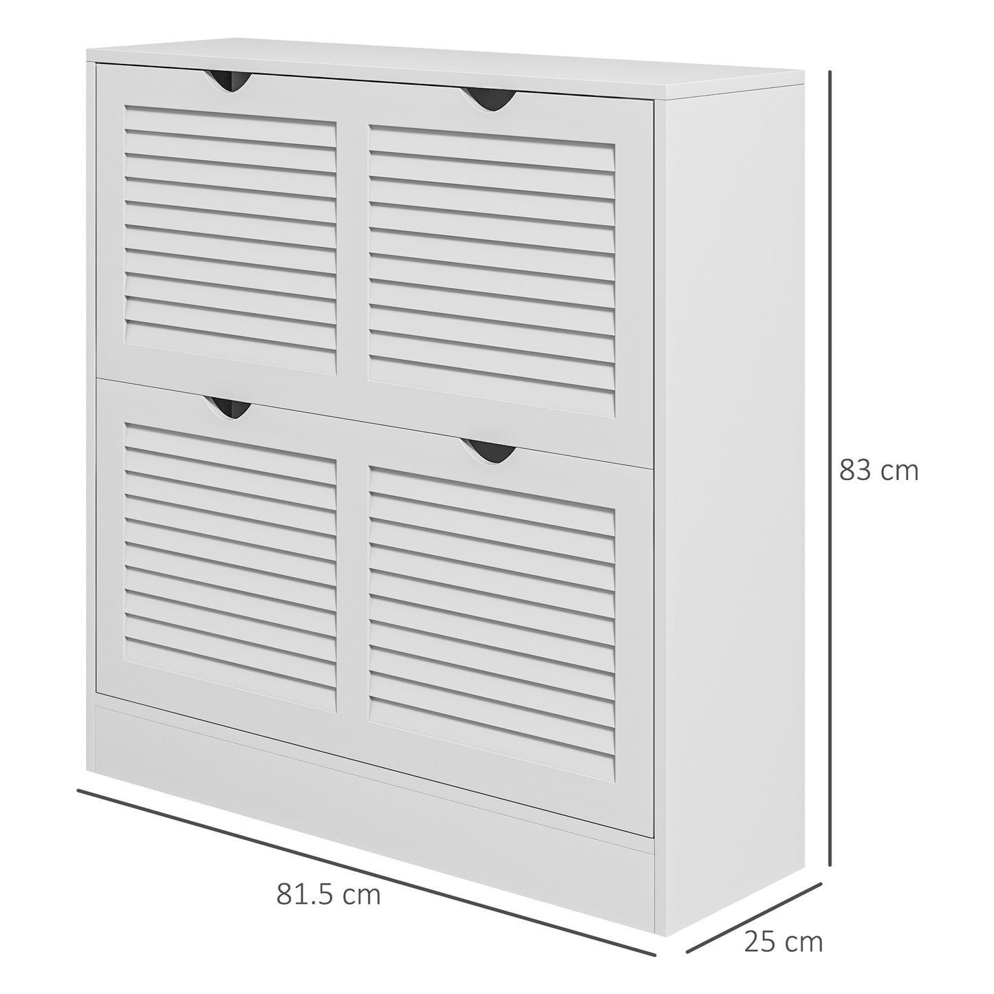 2 Drawers Entryway Shoe Cabinet, Narrow Shoe Storage Cabinet with 2 Flip Drawers