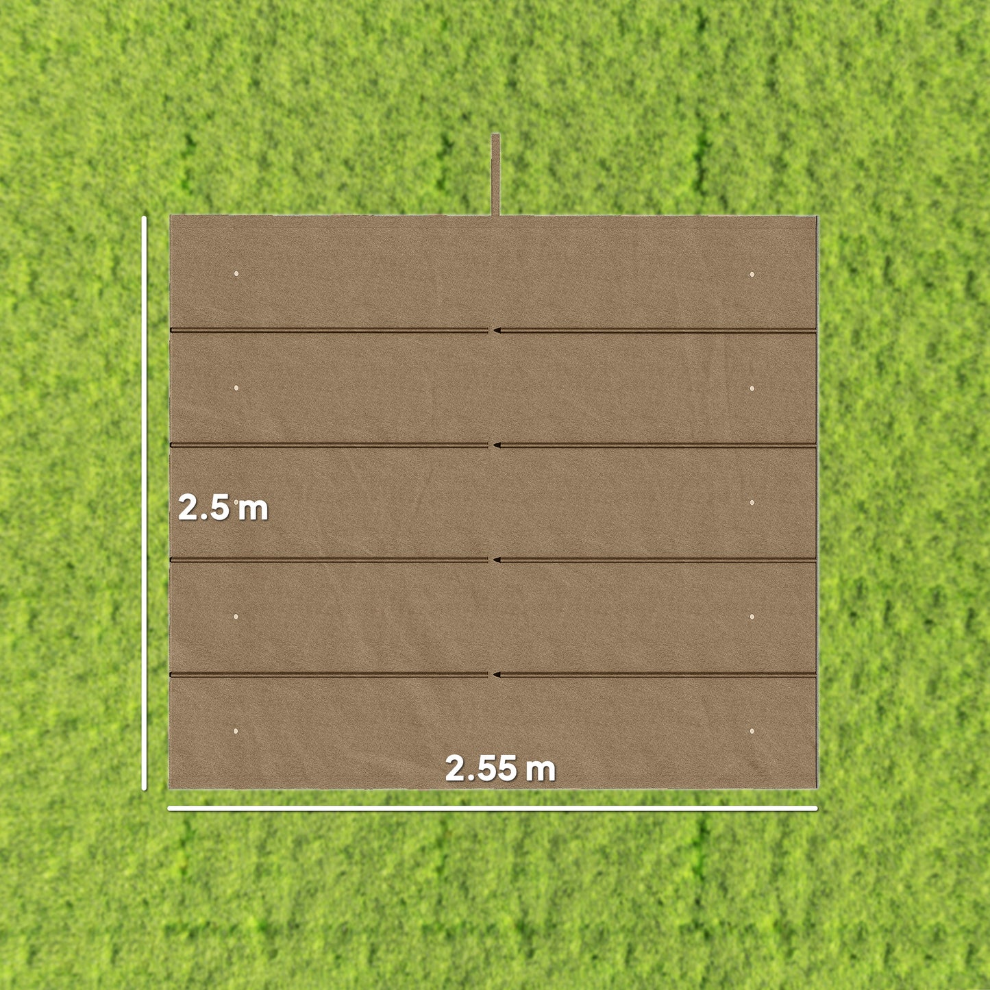 Retractable Pergola Cover, 2.55 x 2.5 m Replacement Canopy Fabric for 3 x 3 m Frame, Roof Top Only, Tan