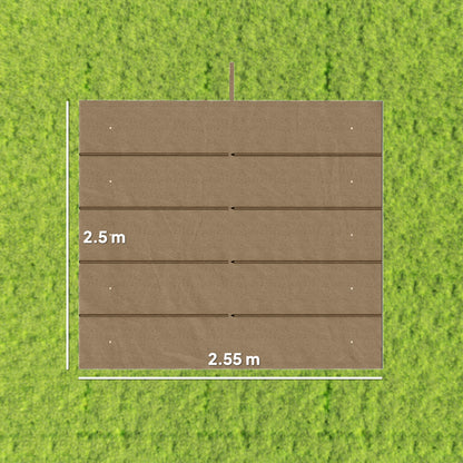Retractable Pergola Cover, 2.55 x 2.5 m Replacement Canopy Fabric for 3 x 3 m Frame, Roof Top Only, Tan