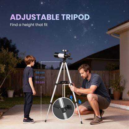 Astronomy Telescope for Adults and Beginners with 70 mm Aperture, Carry Bag, White