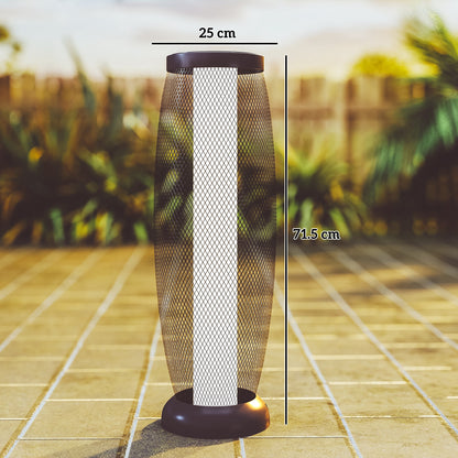 Garden Solar Lamp, 71.5 cm Tall Metal Floor Lamp, Auto On/Off LED Solar Garden Light with Metal Wire Shade, IP44 for Outdoor
