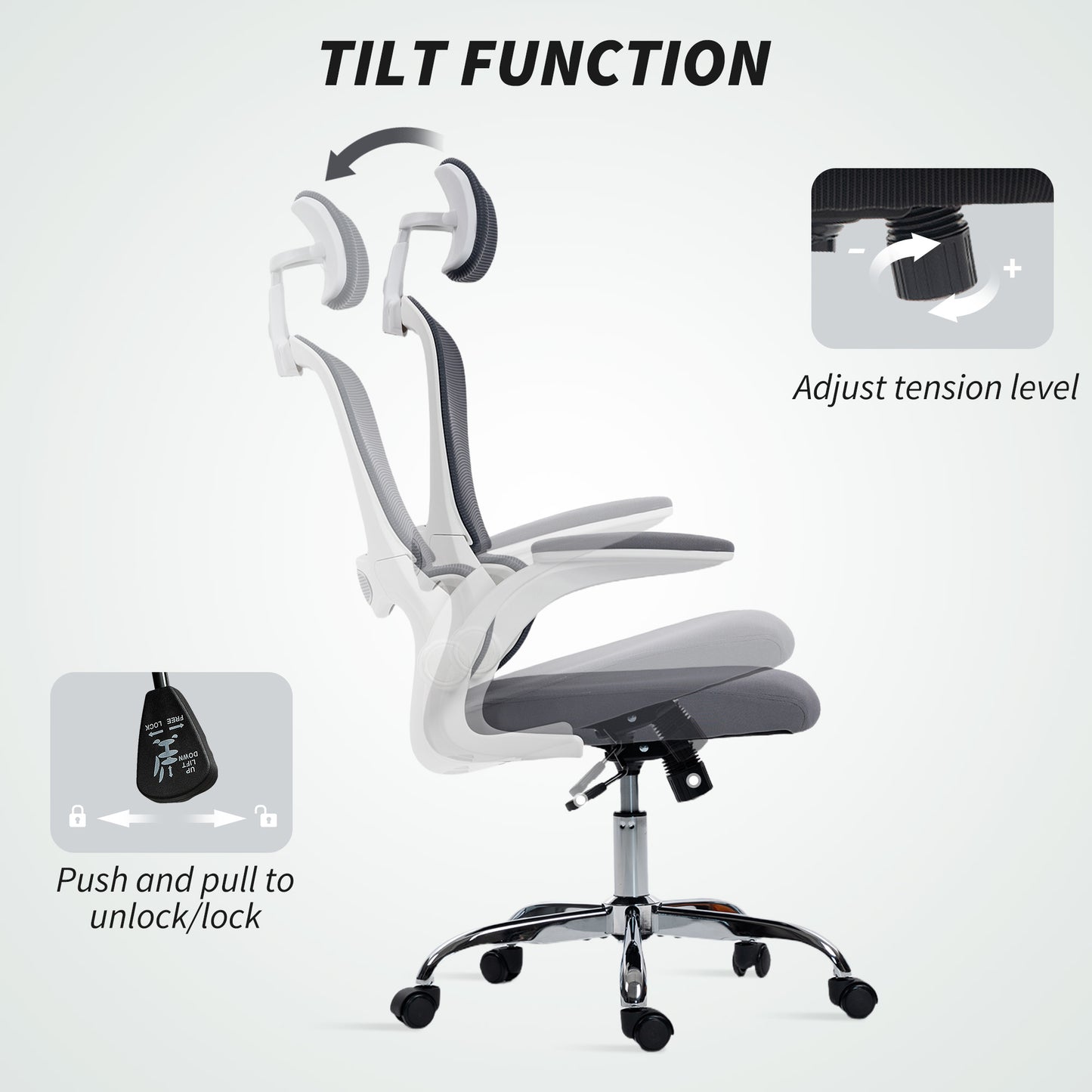 Mesh Back Office Chair, with Lumbar Support - Charcoal Grey