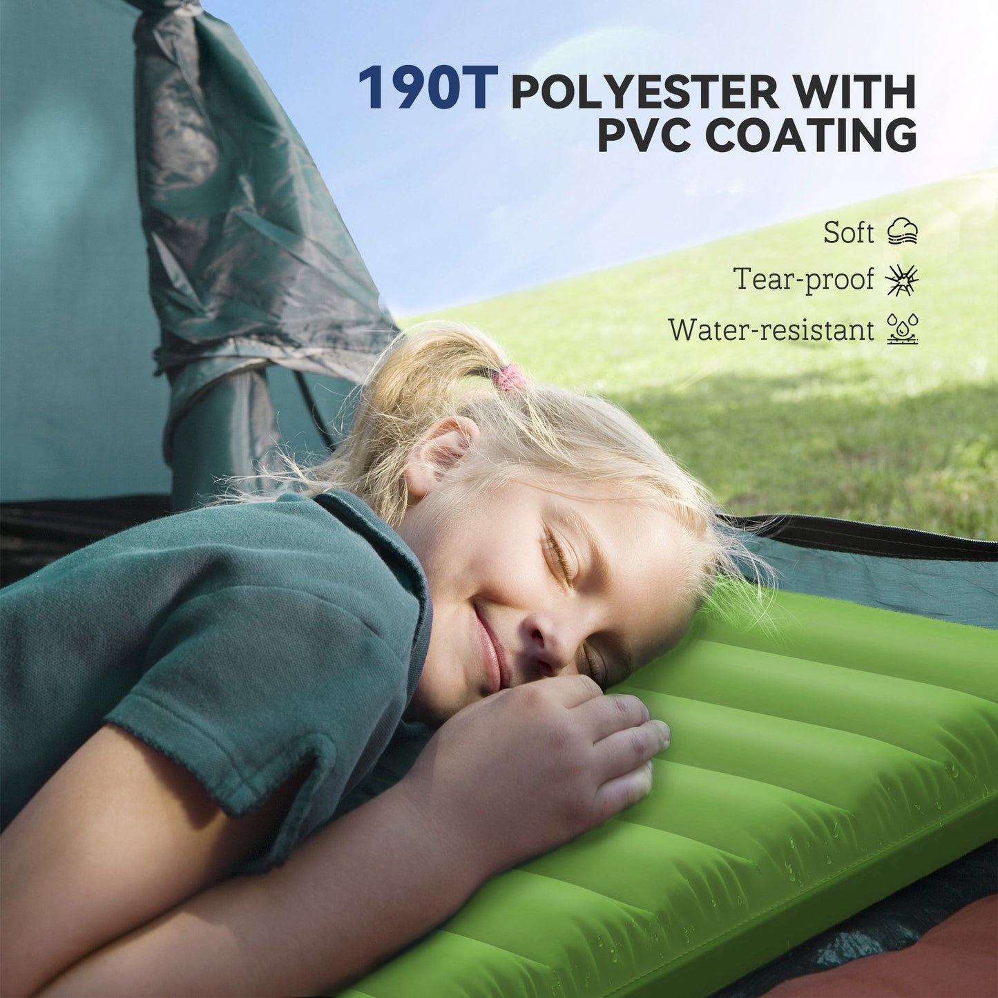 2 Person Camping Inflatable Mattress - Green