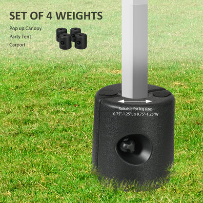 HDPE Tent Weights Set of 4, Canopy Weights, Fill with Water or Sand, 48KG
