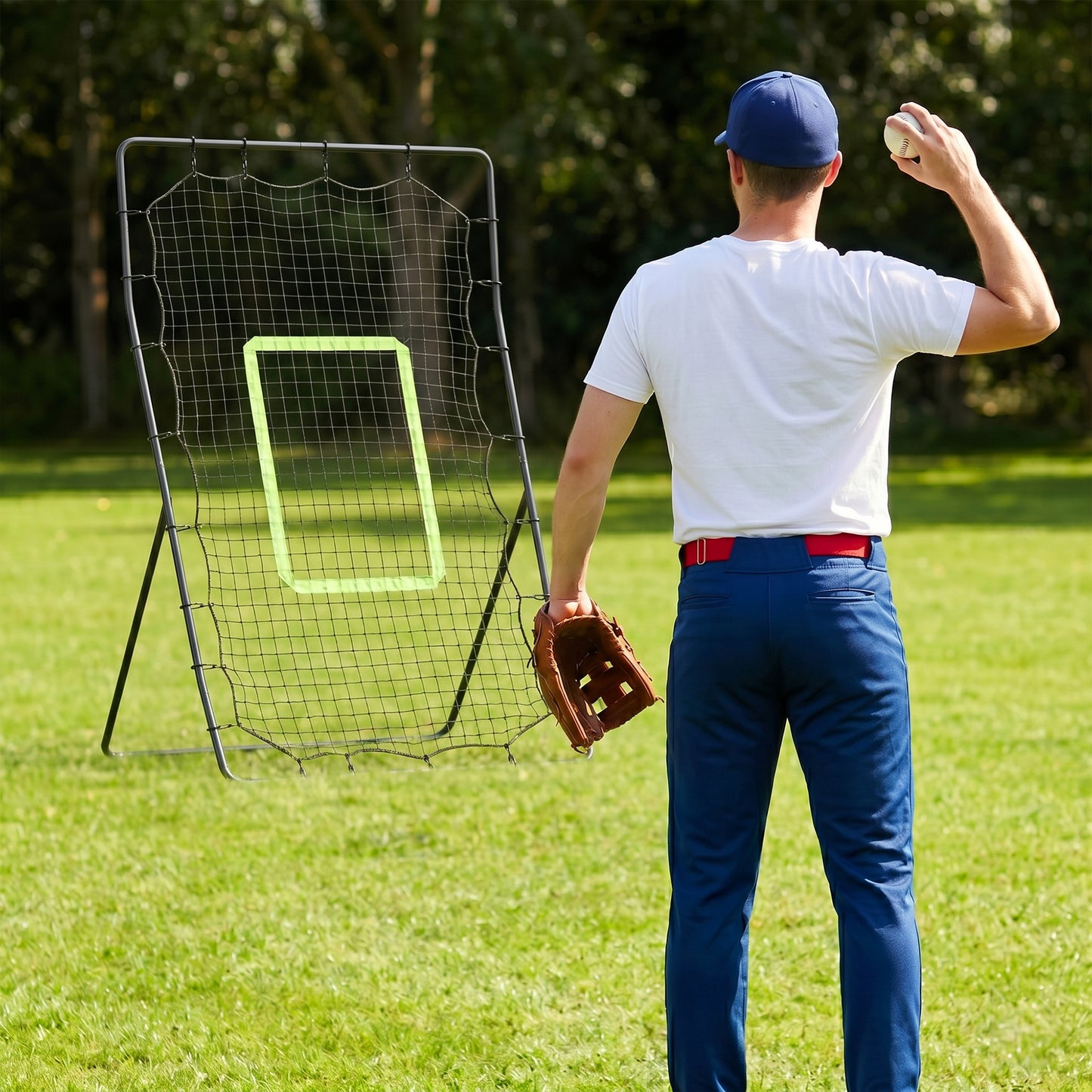 Baseball Rebounder Net Teens Adults Game Spot Softball Training Aid Practise Target Strike Shot Goal Play