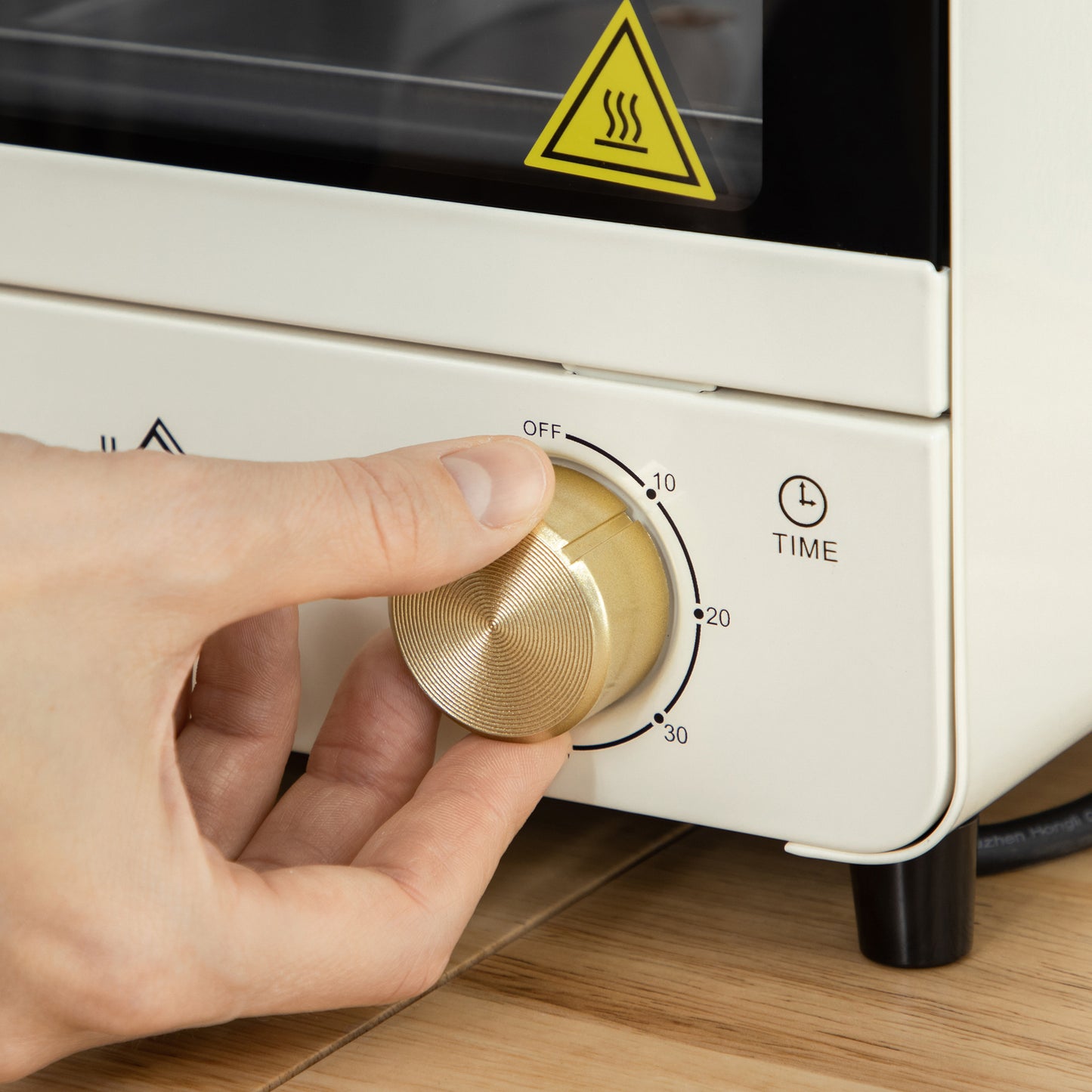 Mini Oven, 15 Litres Electric Oven and Grill with 60-230℃ Adjustable Temperature, 60 Minute Timer, Include Baking Tray