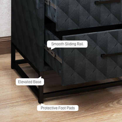 Bedside Tables Set of 2, Modern Bedside Table Nightstand with 2 Drawers, Bedside Cabinet Sofa Side Table with Storage