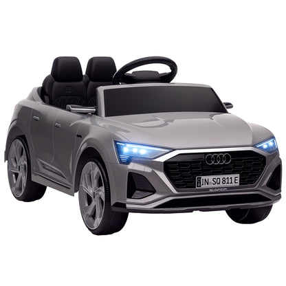 Audi Q8 e-tron Sportback Licensed 12V Ride on Car w/ Remote, 4 Spring Suspension Wheels, Headlamps, Music, Horn - Grey
