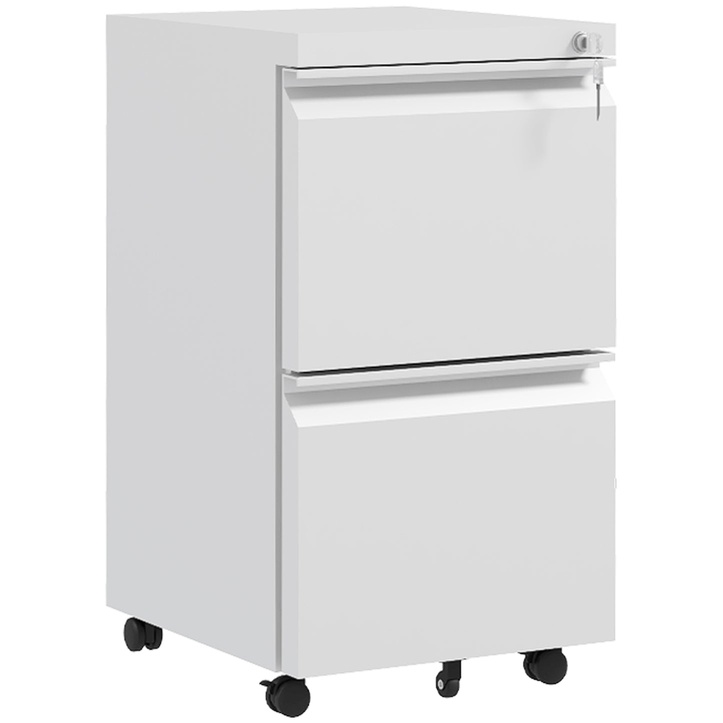 2-Drawer Filing Cabinet w/ Adjustable Hanging Bar Lockable File Cabinet White