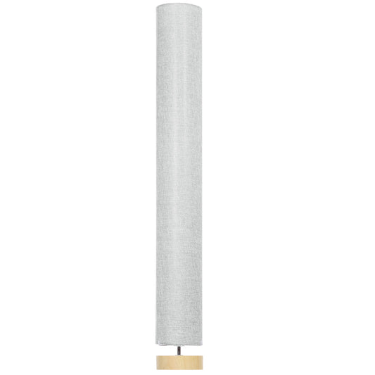 Floor Lamp for Living Room, 47" Modern Standing Lamp with Linen Shade, Wooden Base, Grey