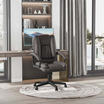 Office Chair, Computer Desk Chair, PU Leather Mid Back Executive Chair with Adjustable Height and Swivel Rolling Wheels for H