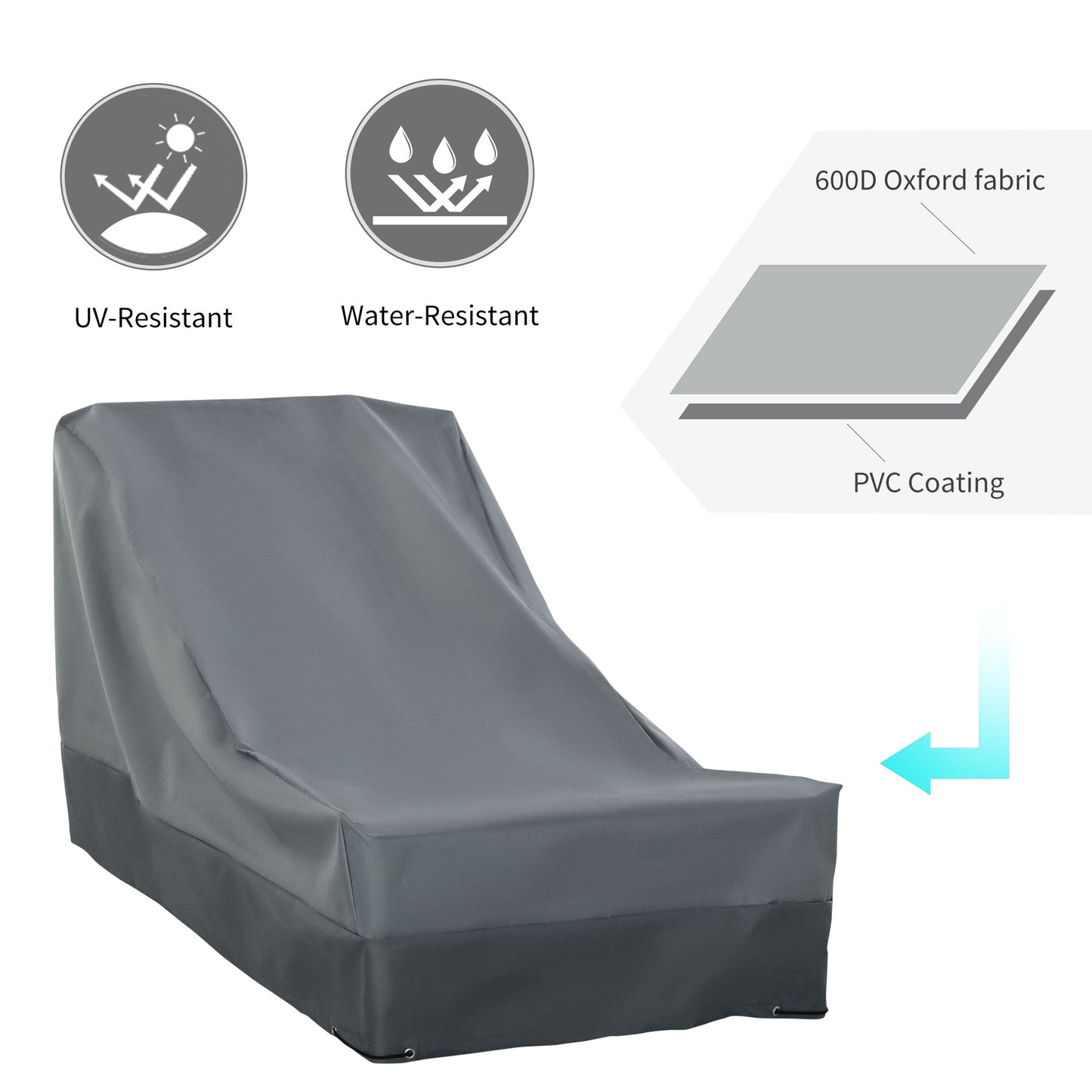 Rectangular Patio Furniture Cover for Chairs Water UV Resistant Protection 600D Oxford Fabric Rattan Lounge Clean Cover