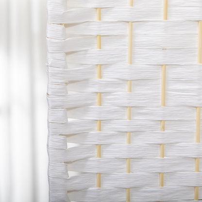 3 Panel Folding Room Divider, Privacy Screen, Paravent Partition Separator for Living Room, Bedroom, White