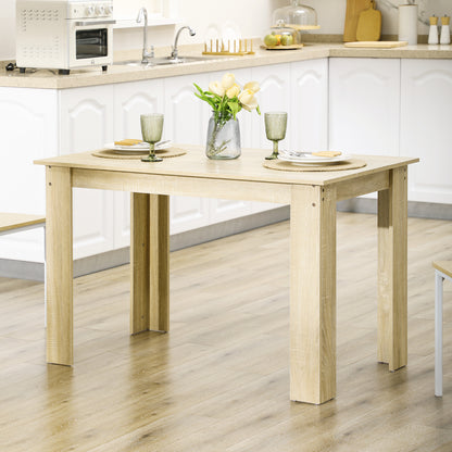 Dining Table for 4-6 People, Kitchen Table with Wood Effect for Dining Room, Oak