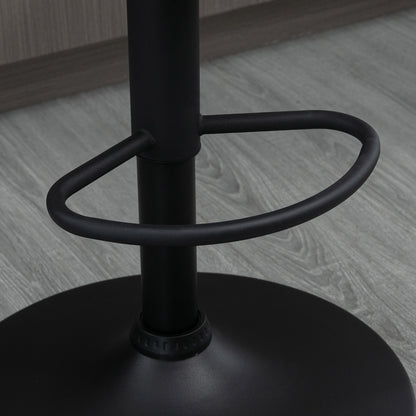 Modern Bar Stools Set of 2, Height Adjustable Swivel Barstools, PU Leather Upholstered Bar Chair with Backrest