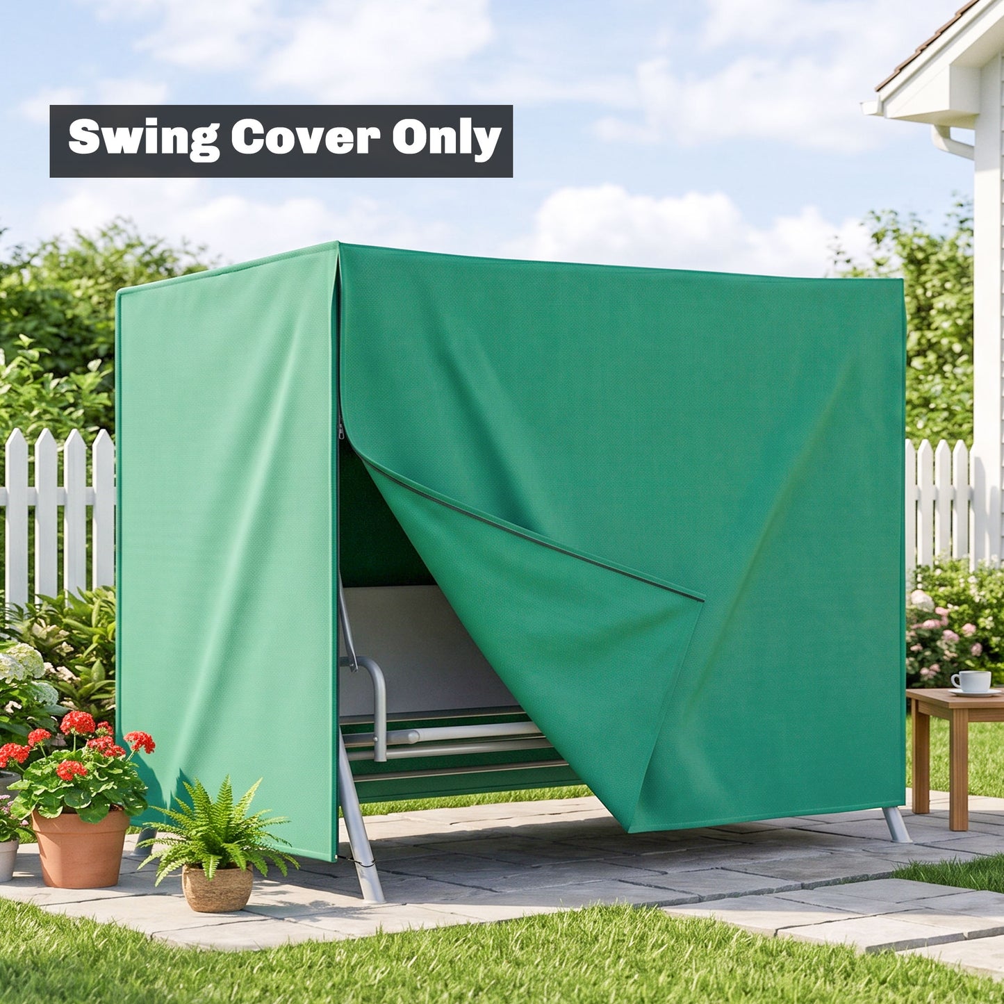 220 x 125cm Three-Seater Swing Chair Protective Cover - Green