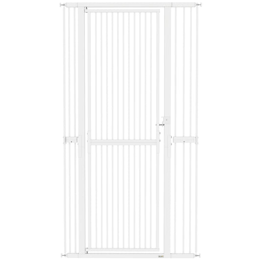 180cm Extra Tall Pet Gate with 3.5 cm Narrow Gap, Pressure Mounted No Drilling Cat Gate for Doorways, 77-104cm Width