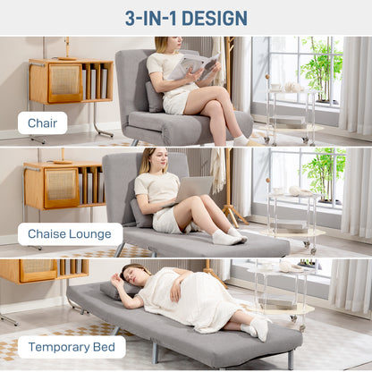 Single Snow Flannel Chair Bed - Grey