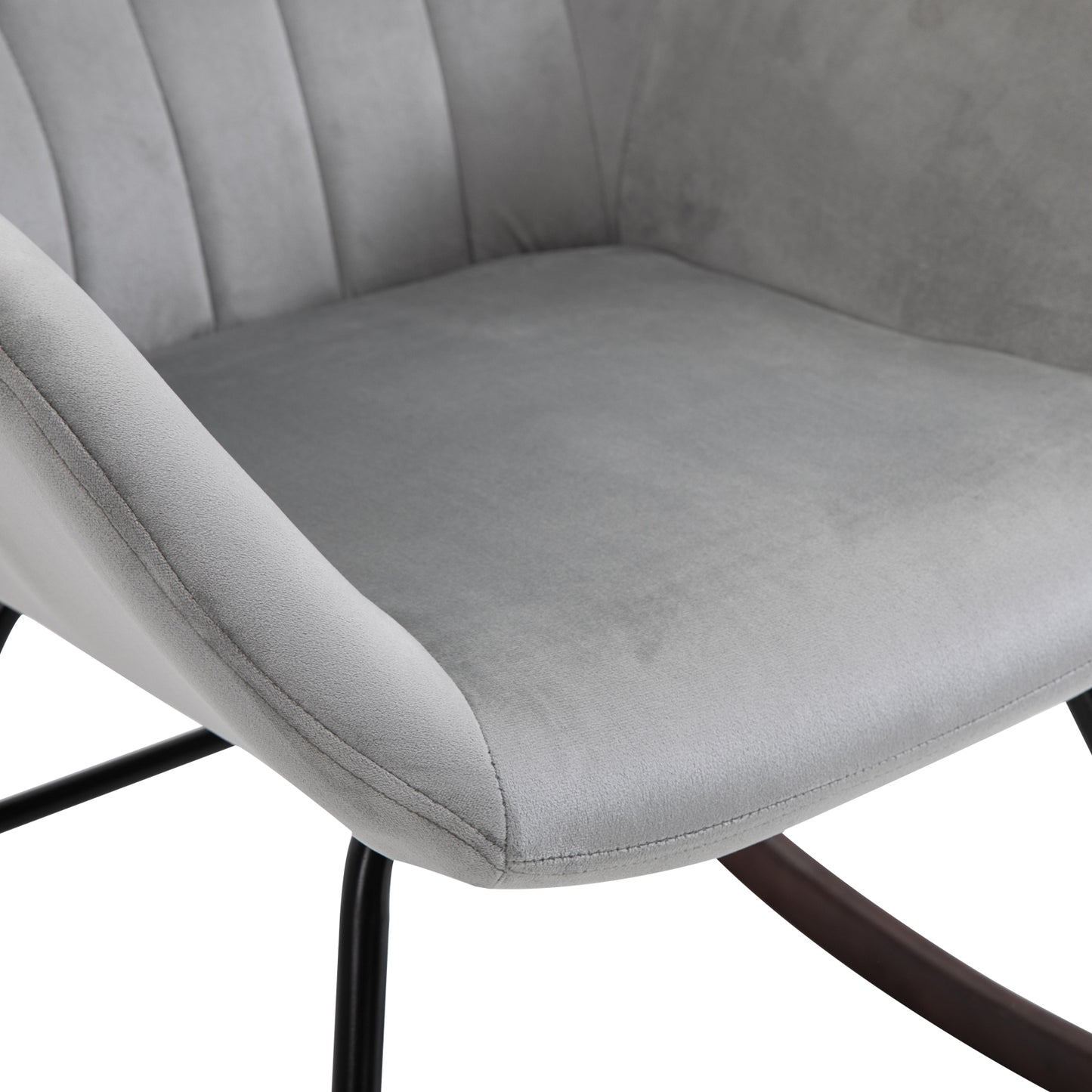 Rocking Chair Reading Accent Armchair with Steel Frame Sponge Padded for Living Room, Dining Room, Office, Balcony