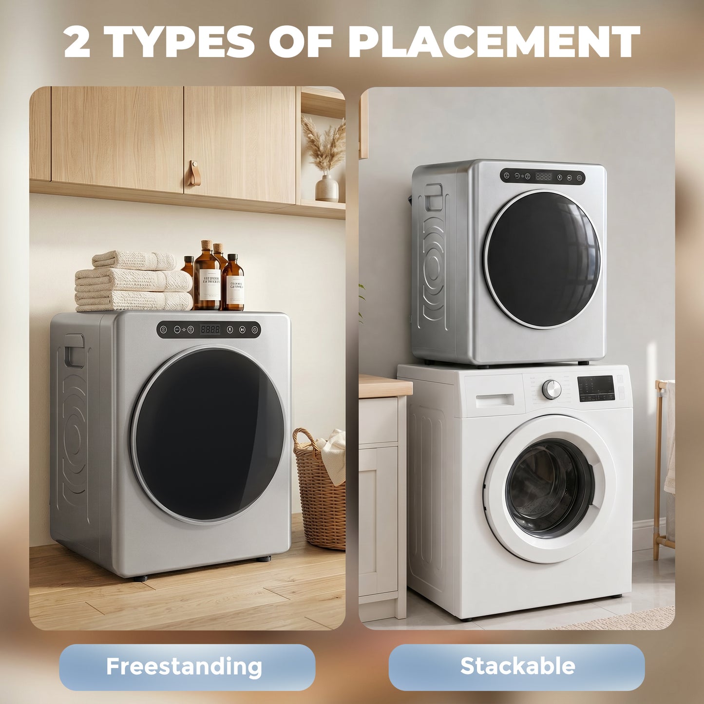 5 kg Compact 40-60℃ Tumble Dryer - Silver Tone
