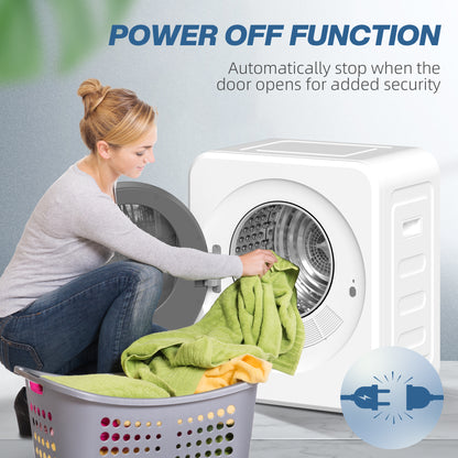Vented Tumble Dryer, 4 kg Front Tumble Dryer with Stainless Steel Tub, 800W Compact Freestanding, White