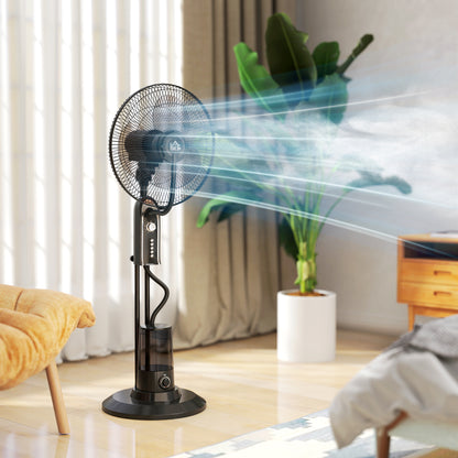 Pedestal Fan with Water Mist Spray, Spray Misting Fan with 70° Oscillation, Tilt Head, 3 Speeds, 3 Modes, Adjustable Mist