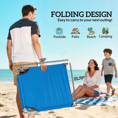 Sun Lounger, with Adjustable Face Canopy - Bright Blue