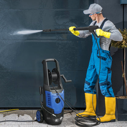 2200W High Pressure Washer, 170 Bar Pressure Washer with Adjustable Nozzle and 6M Hose, 32W x 32D x 80H cm Blue