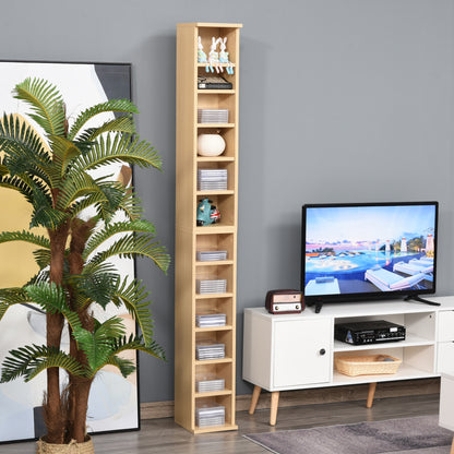 204 CD Media Display Shelf Unit Set of 2 Blu-Ray Tower Rack w/ Adjustable Shelves Bookcase Storage Organiser