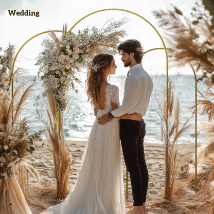 Wedding Arch Frame Set, 2.2, 2, 1.8 m Metal Backdrop Stand Set of 3, Balloon Stand Set for Birthday Party, Bridal Shower