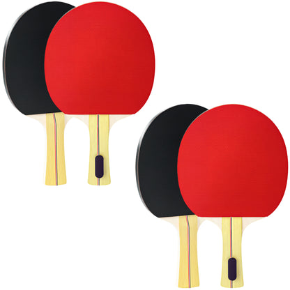 Portable Table Tennis Set with Four Rackets, Eight Balls, Storage Case