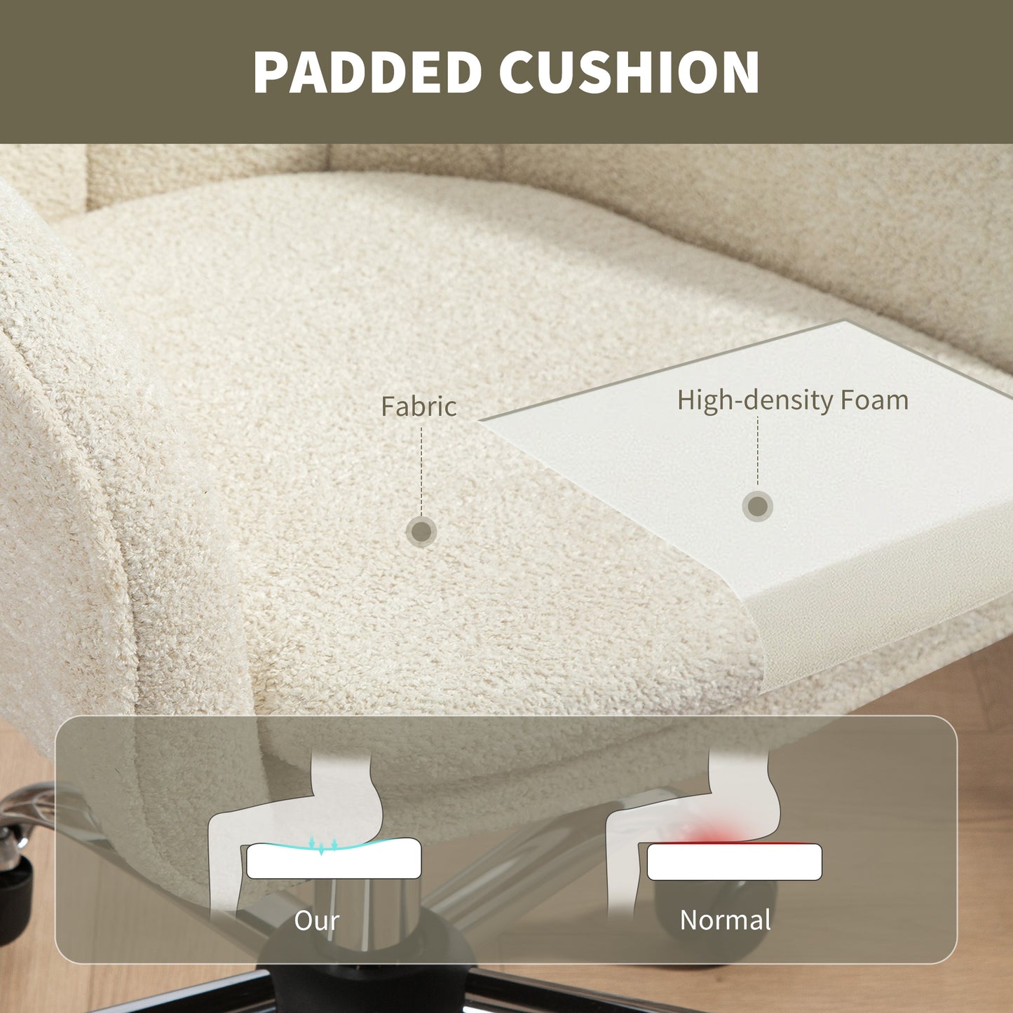Snow Flannel Office Chair - Beige
