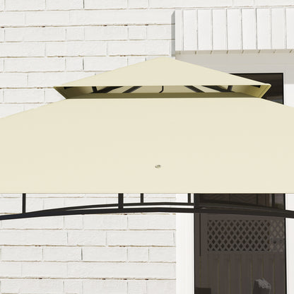 240 x 150cm Grill Gazebo Canopy, Double Tiered Outdoor BBQ Gazebo Shelter with 2 Side Shelves, Storage Baskets