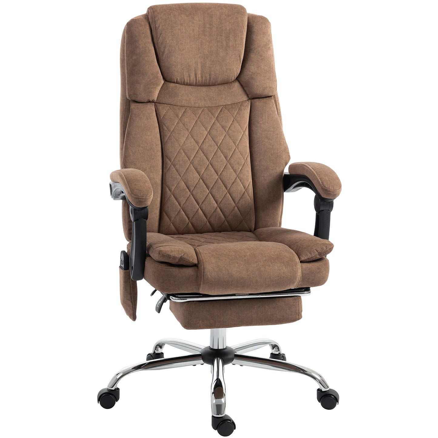 Office Chair with 6-Point Vibration Massage and Heat, Executive Computer Desk Chair with High Back, Reclining, Brown