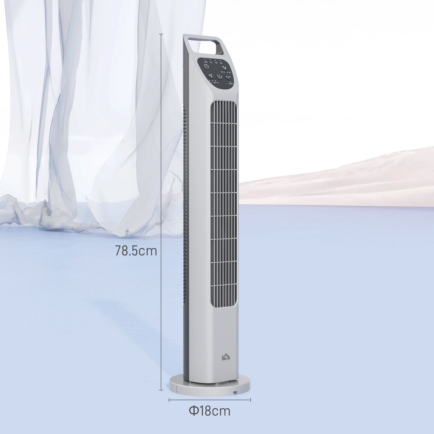 31" Oscillating Tower Fan with Remote Control, 4H Timer, 3 Speed 3 Modes