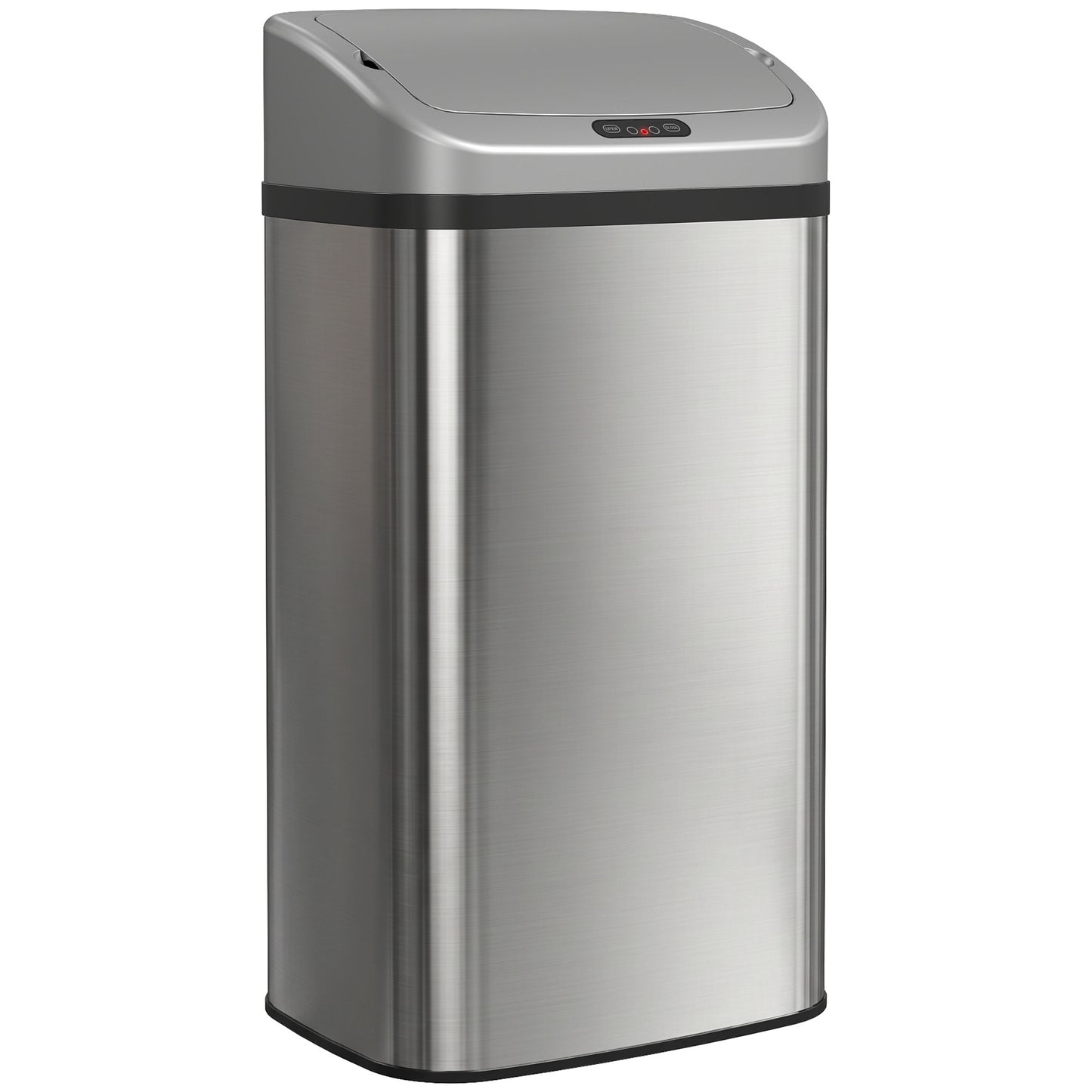 48L Stainless Steel Sensor Bin - Silver-Tone