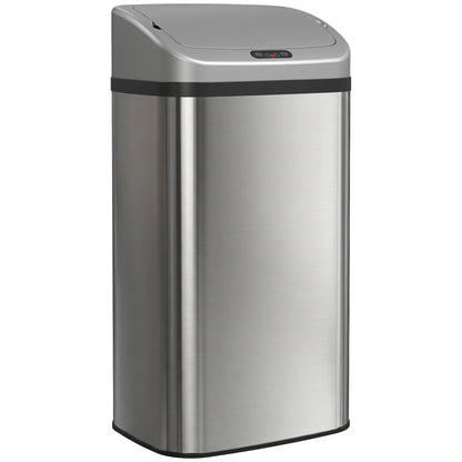 48L Stainless Steel Sensor Bin - Silver-Tone