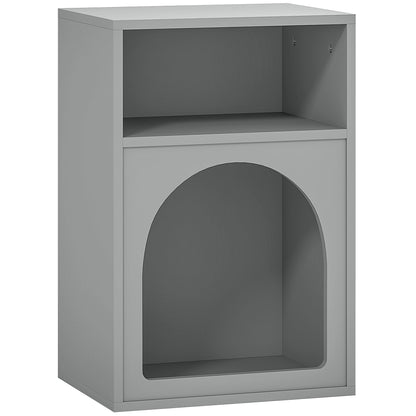 Bedside Table with 2 Open Compartments - Grey