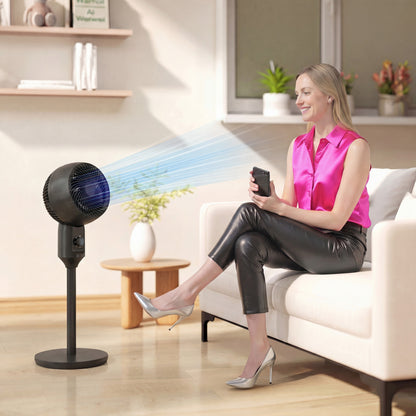 Air Circulator Fan Pedestal Cooling Fan with 3 Speed and Carry Handle, 9 Inch, Black