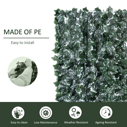 1-Piece Artificial Leaf Hedge Screen Privacy Fence Panel for Garden Outdoor Indoor Decor, Dark Green, 2.4M x 1M