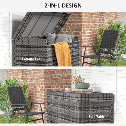 627 L Rattan Storage Box - Dark Grey