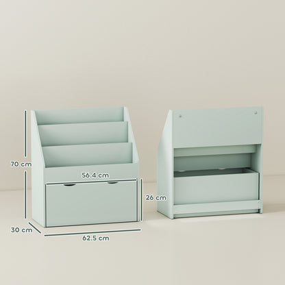 Bookcase for Kids with Shelves, Drawer, Bookcase for Bedroom, Playroom, Green