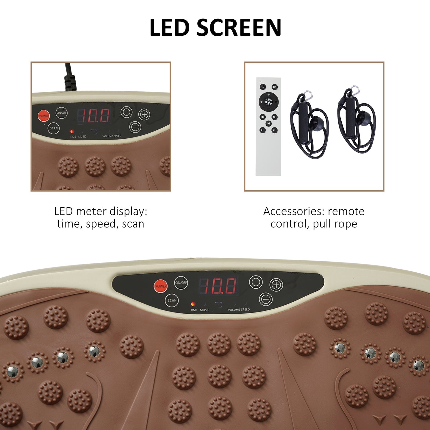 Vibration Plate Exercise Machine, Quiet Vibrating Plate for Weight Loss and Lymphatic Drainage with Resistance Bands